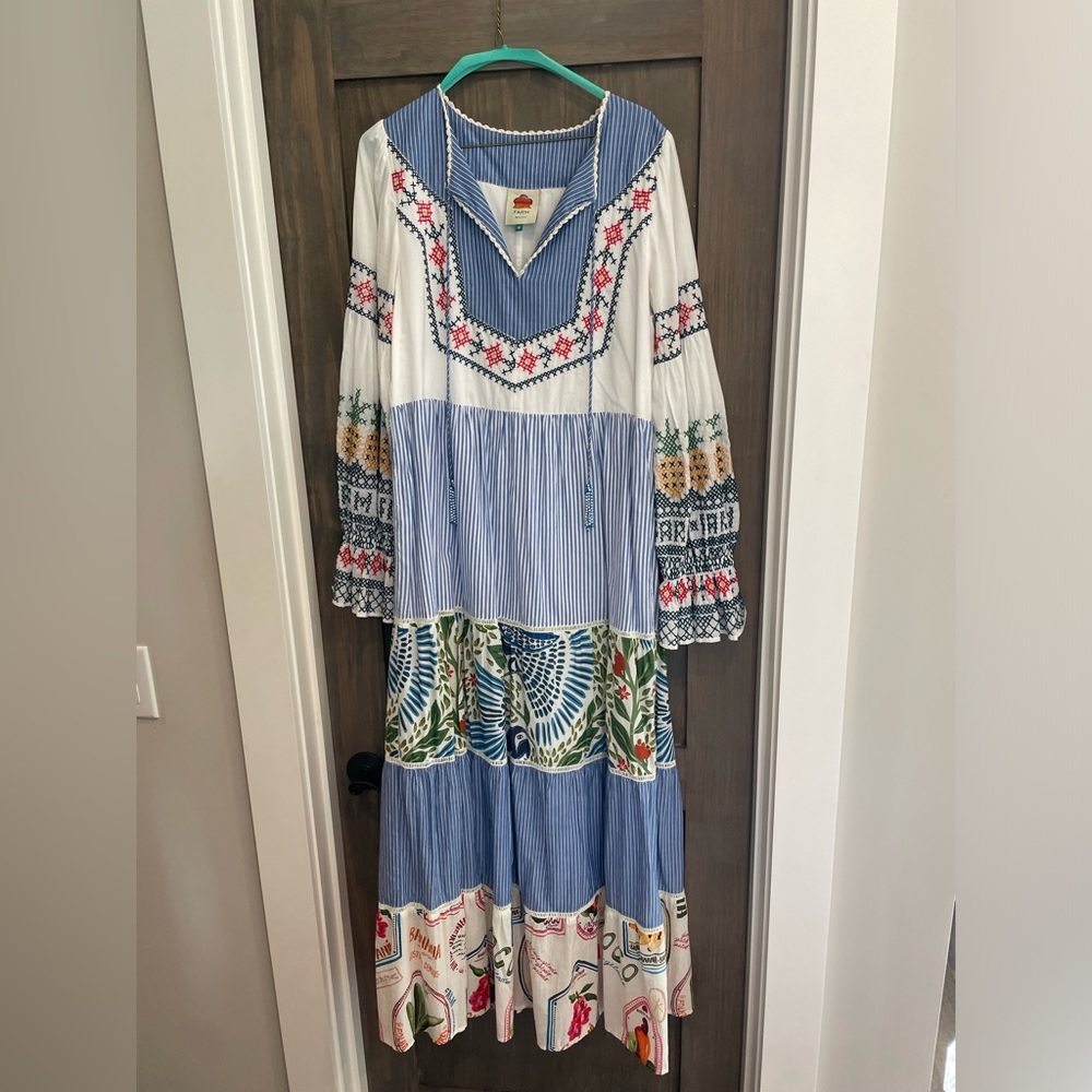 NWOT farm rio embroidered maxi
